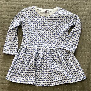 Tea Collection Blue and White Patterned Kids Dress